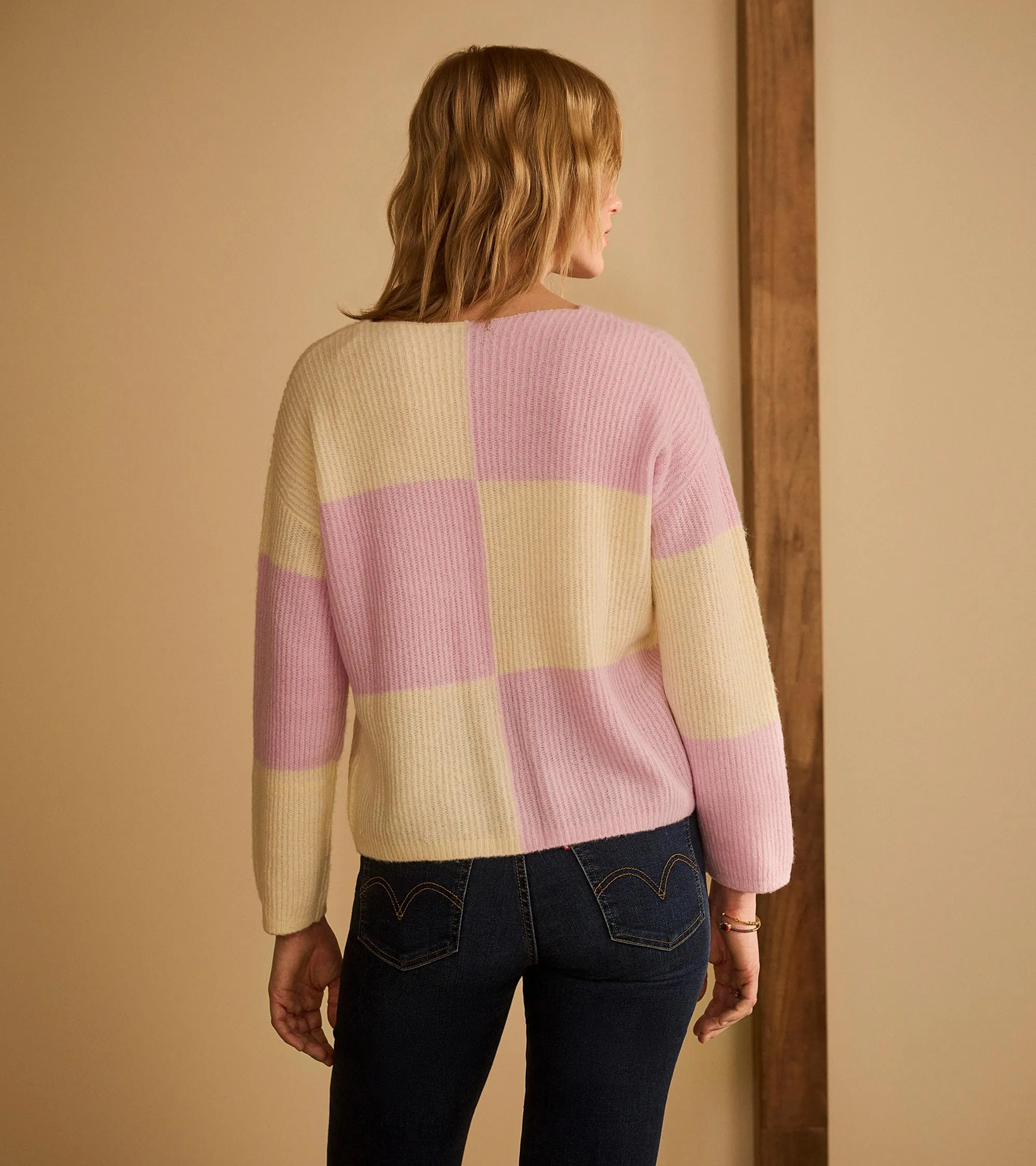 Monroe Sweater - Pink Blocks -Hatley