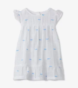 Nautical Whales Baby Flounce Hem Dress | Hatley