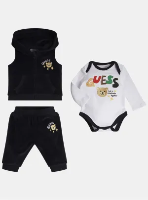 Navy White Vest Pants 3 Piece Set (0-12M) Guess