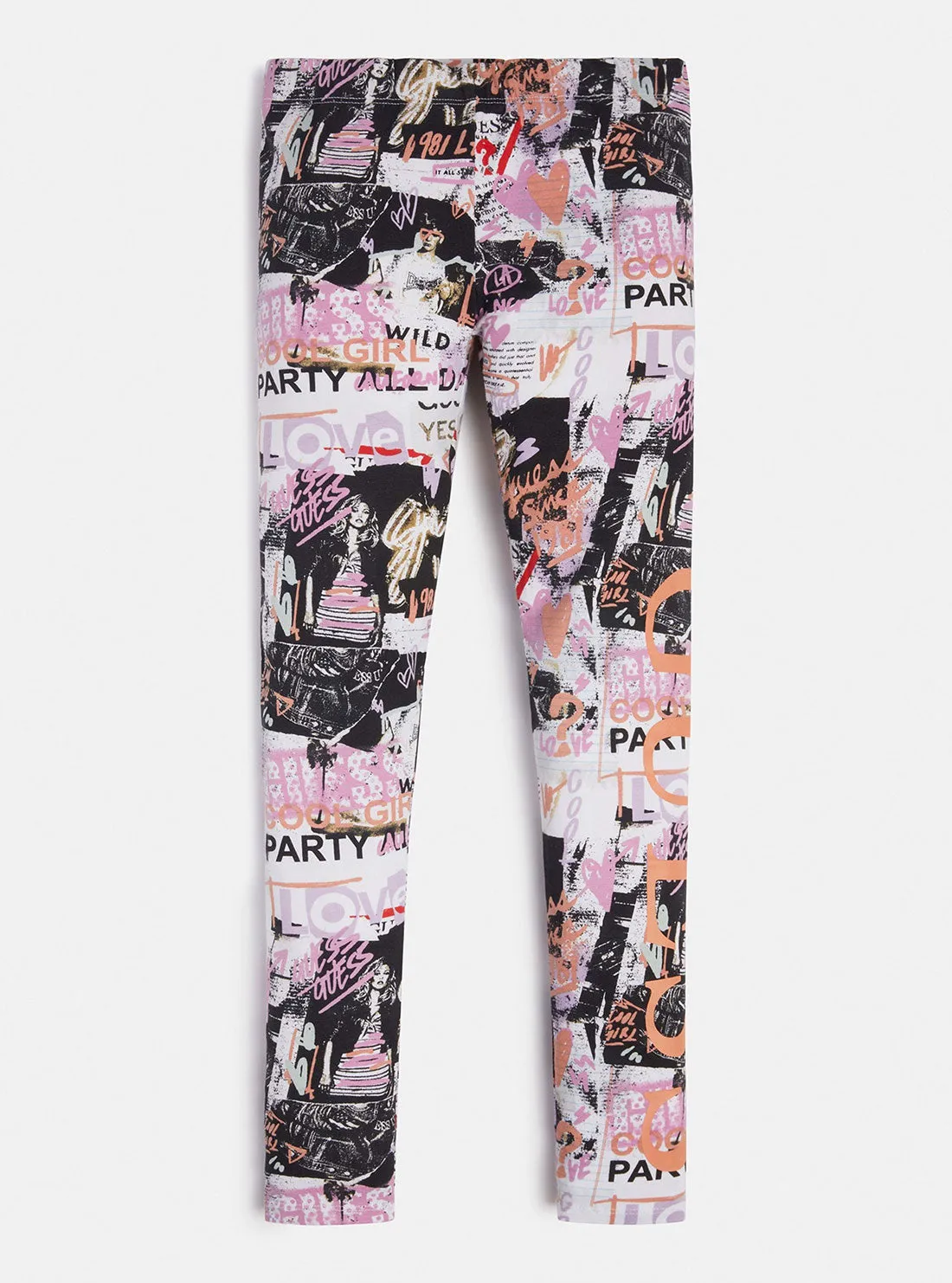 Newspaper Print Logo Leggings (7-16) Guess