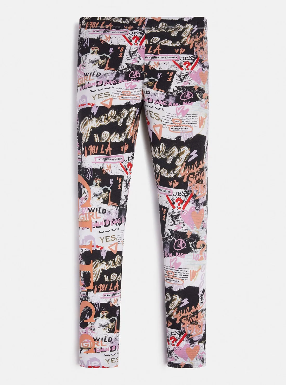 Newspaper Print Logo Leggings (7-16) Guess