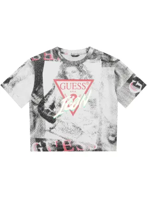 Newspaper Print Short Sleeve T-Shirt (2-7) Guess