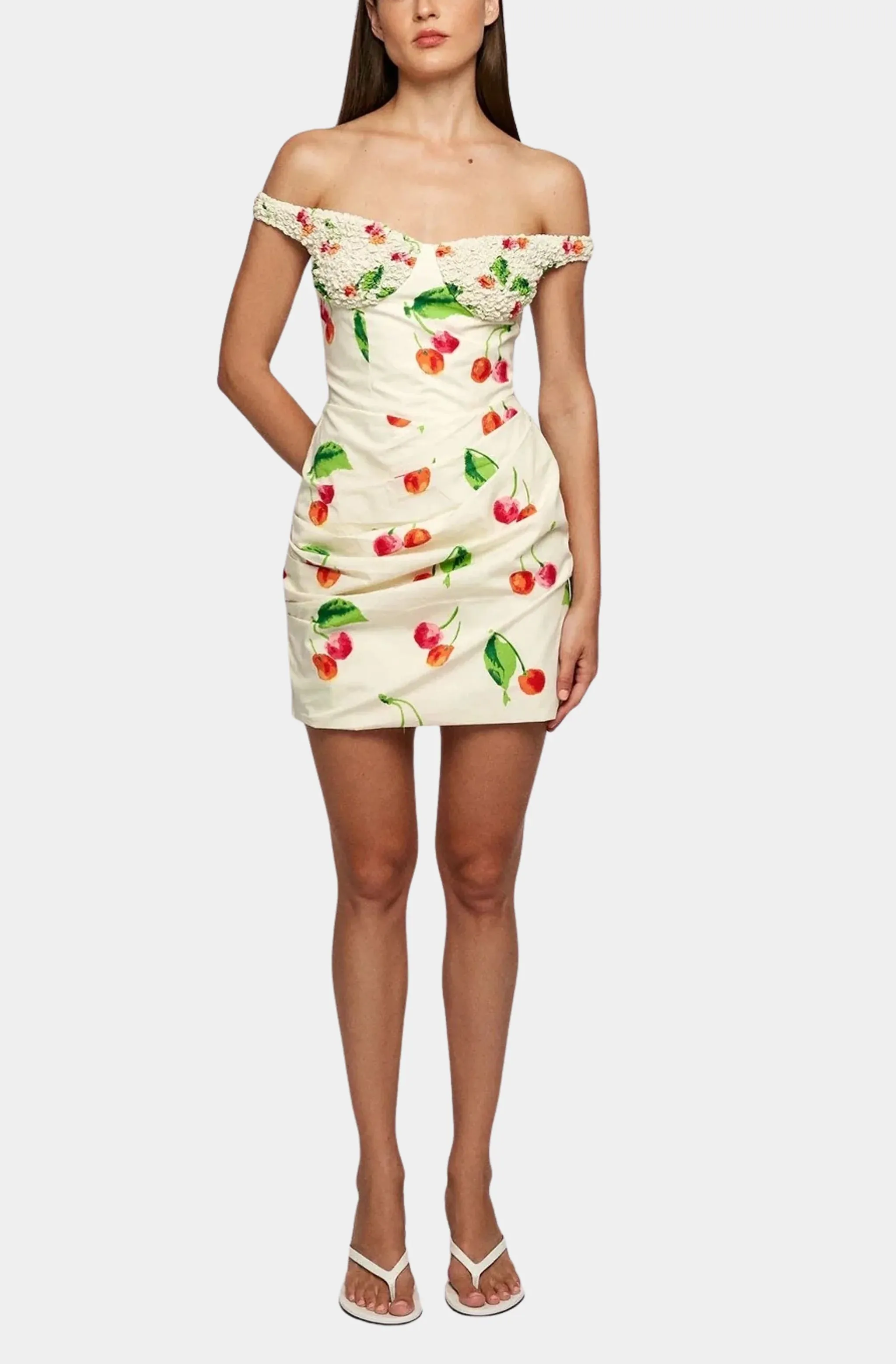 Off Shoulder Pleated Mini Dress