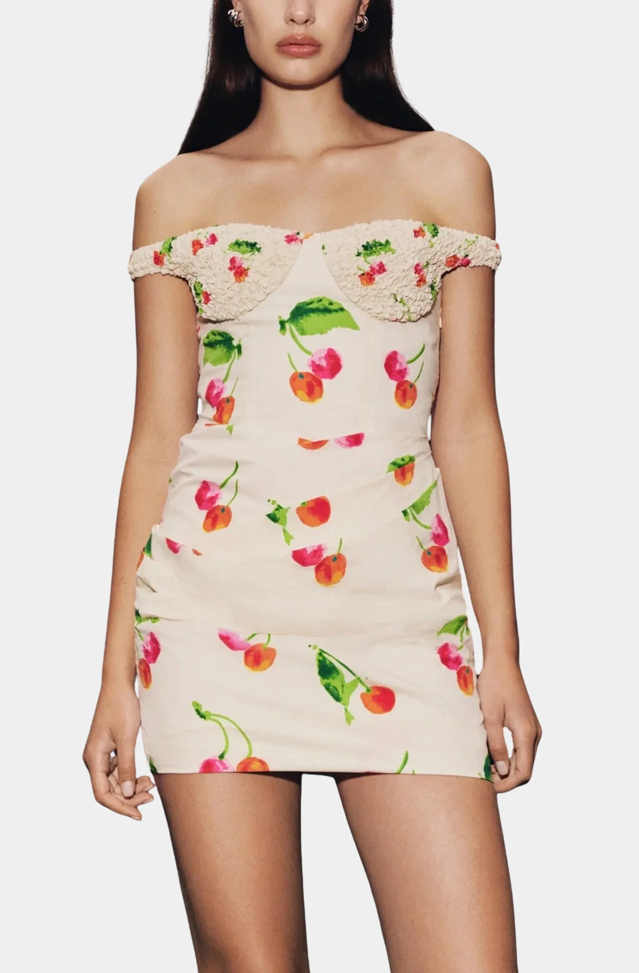 Off Shoulder Pleated Mini Dress