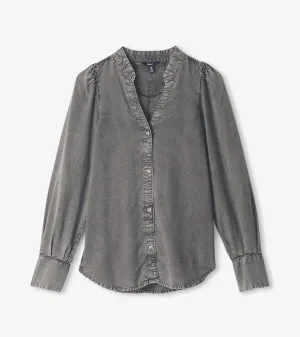 Olivia Blouse - Black Acid Wash -Hatley