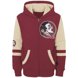 Outerstuff Kid's Seminole Logo Colorblock Full-Zip Hood - Garnet/Gold