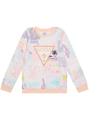 Paradise Print Active Top (2-7) Guess