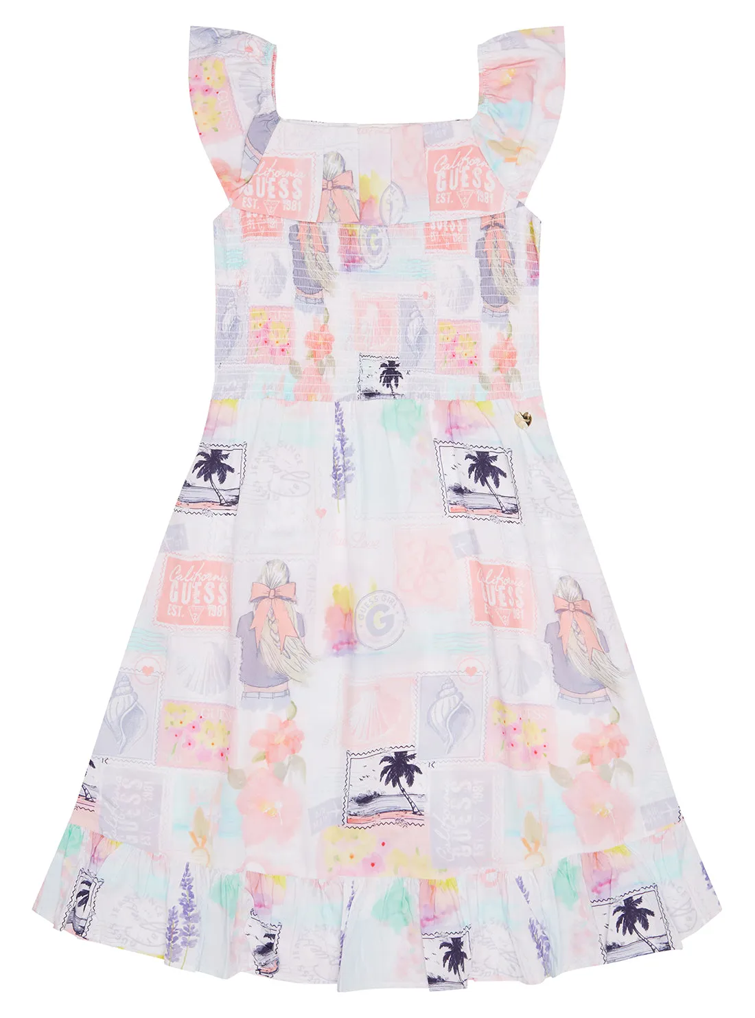 Paradise Print Poplin Dress (7-16) Guess