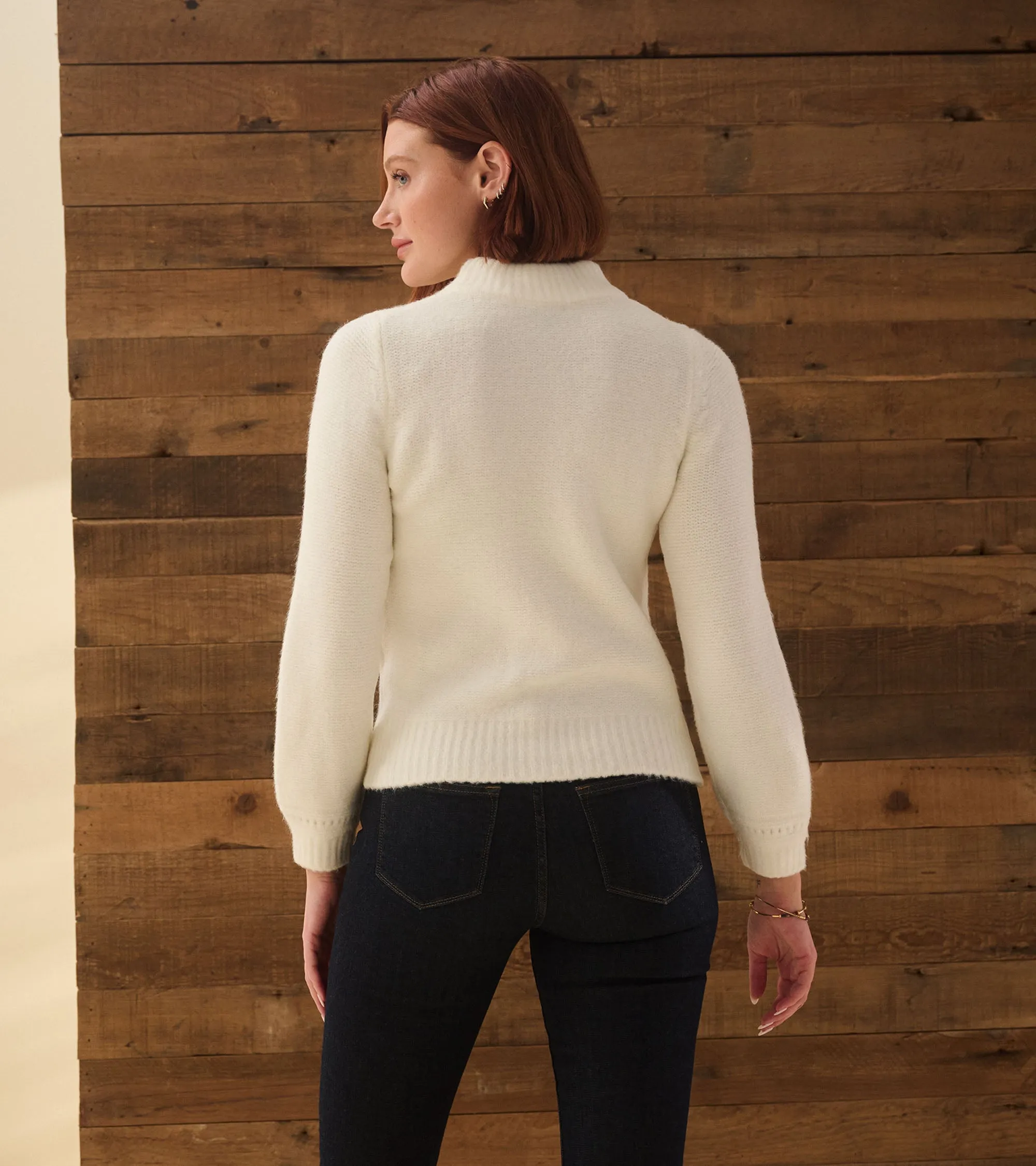 Petal Cable Sweater - Winter White -Hatley
