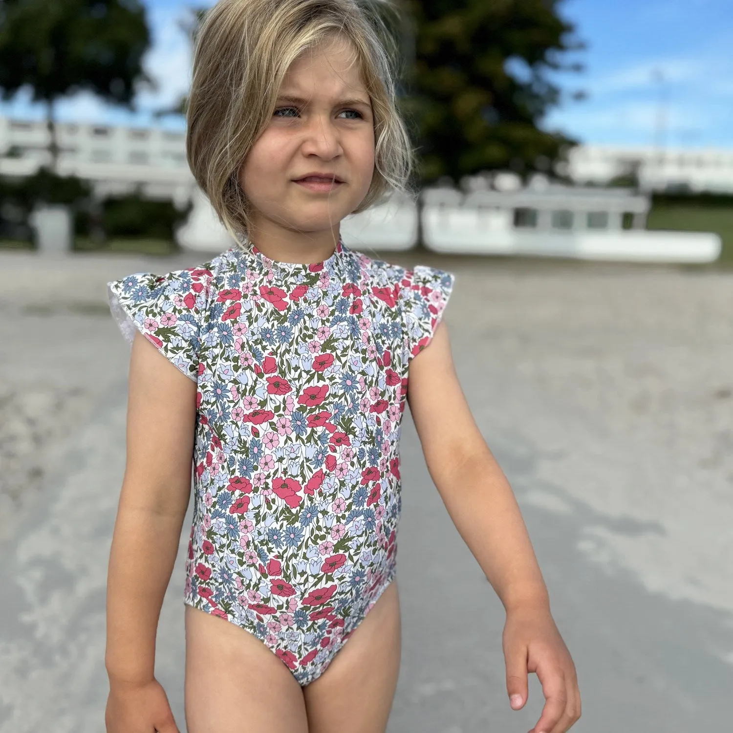 Petit Crabe Poppy & Daisy P Beaa Swimsuit S/S - Made With Liberty Fabrics