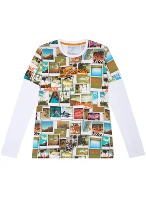 Photo Collage Long Sleeve T-Shirt (7-16) Guess