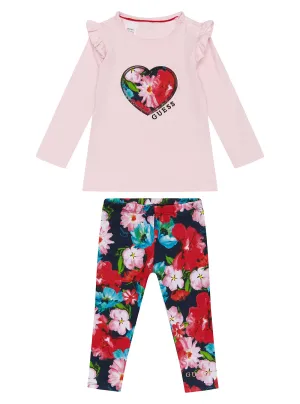 Pink Floral Long Sleeves and Leggings Set (3-18M) Guess