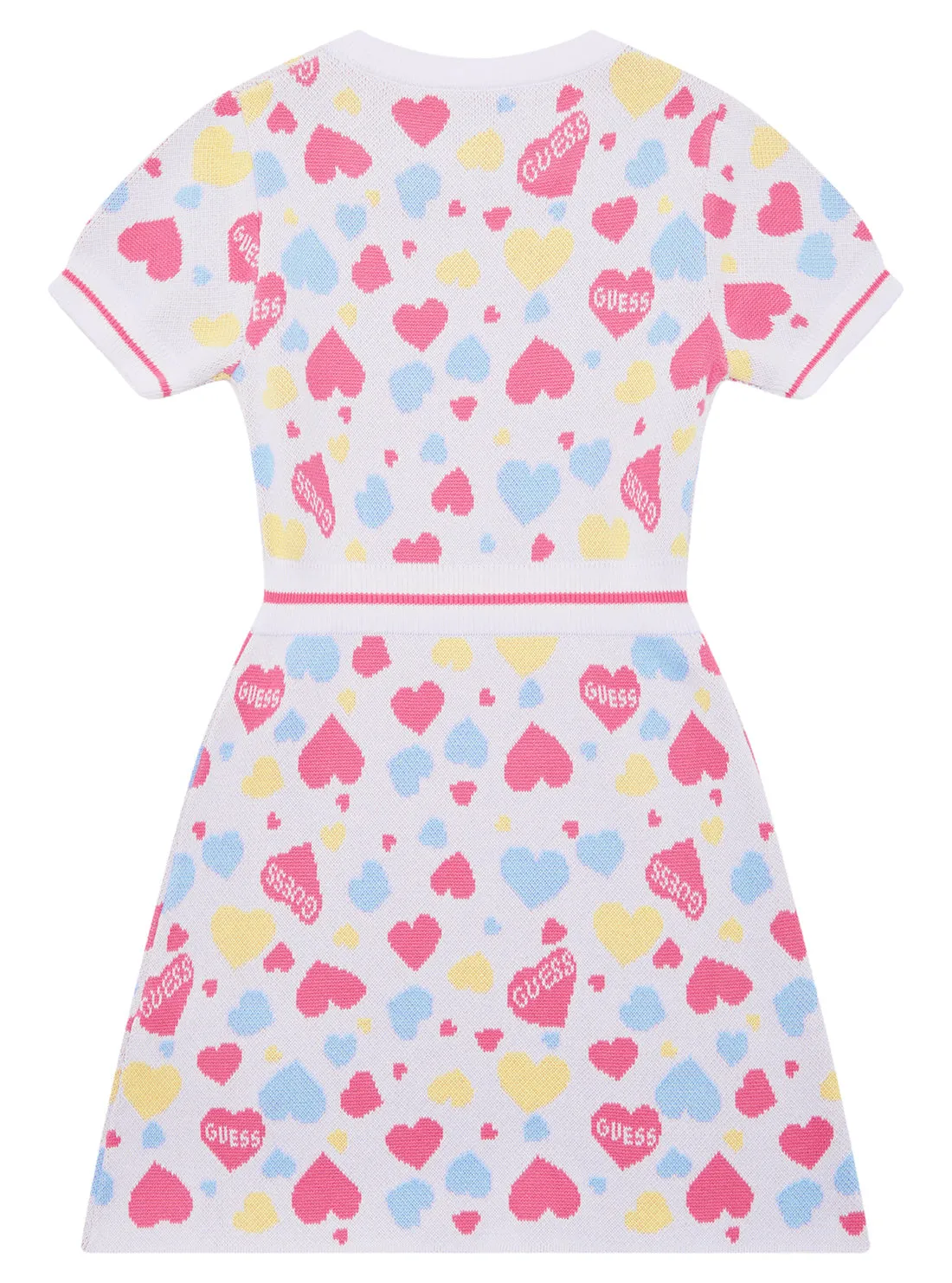 Pink Hearts Knit Dress (2-7) Guess
