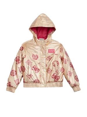 Pink Logo Padded Jacket (7-16) Guess