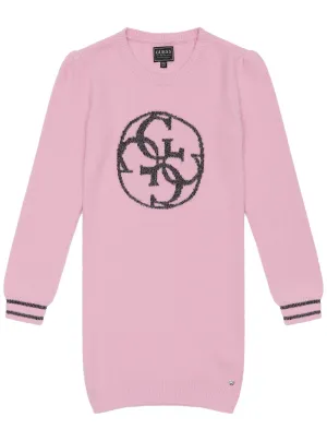 Pink Long Sleeve Knit Dress (2-7) Guess