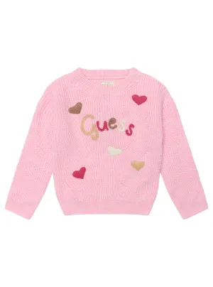 Pink Long Sleeve Knit Sweater (27) Guess