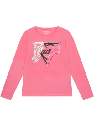 Pink Long Sleeve T-Shirt (7-16) Guess