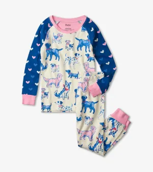 Pink Pups Organic Cotton Raglan Pajama Set -Hatley