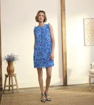 Pleated Dress - Textured Poppies -Hatley