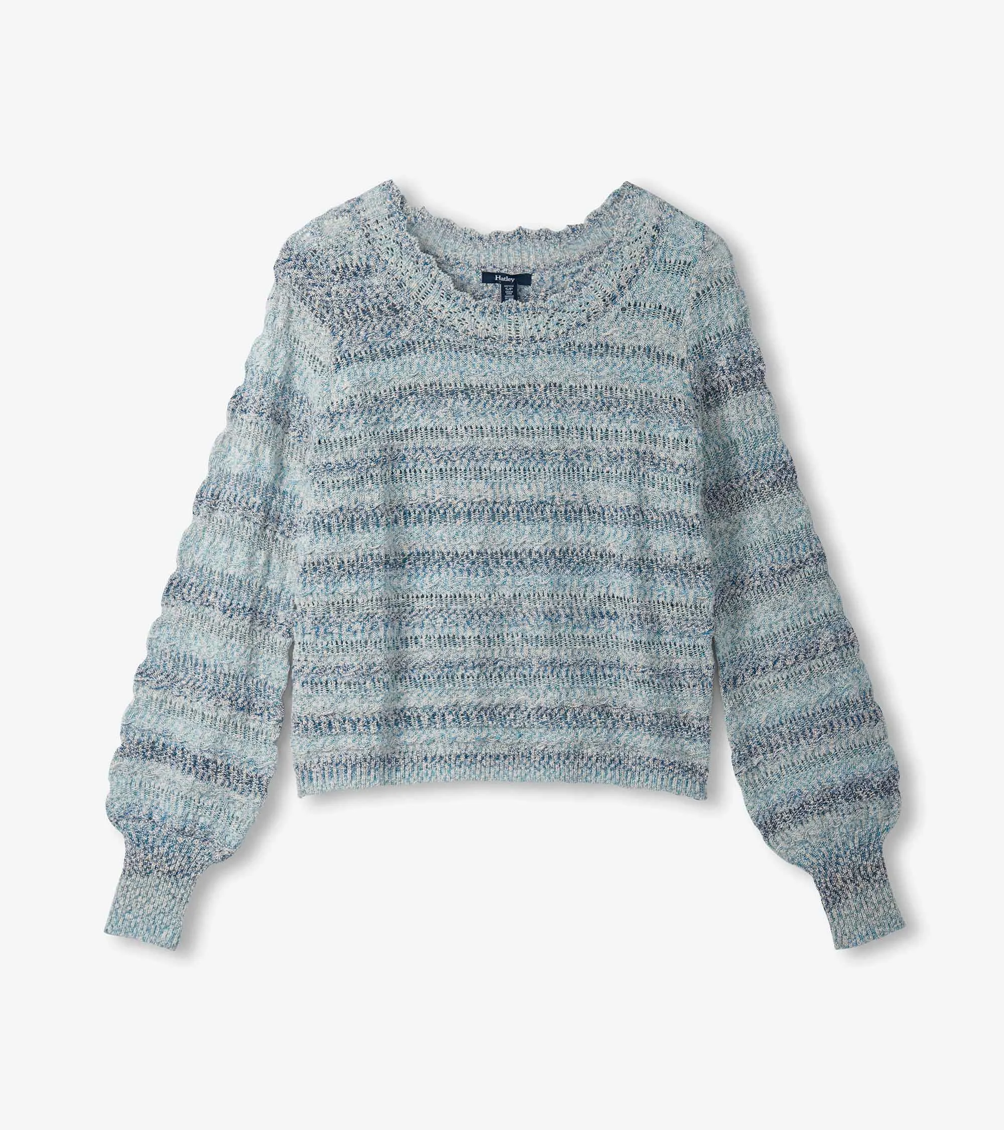 Pointelle Sweater - Wavy Stripes -Hatley