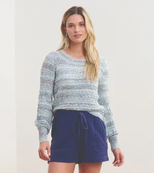 Pointelle Sweater - Wavy Stripes -Hatley
