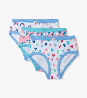 Pretty Patterns Girls Brief Underwear 3 Pack -Hatley