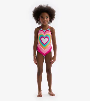 Psychedelic Heart Gather Front Swimsuit -Hatley