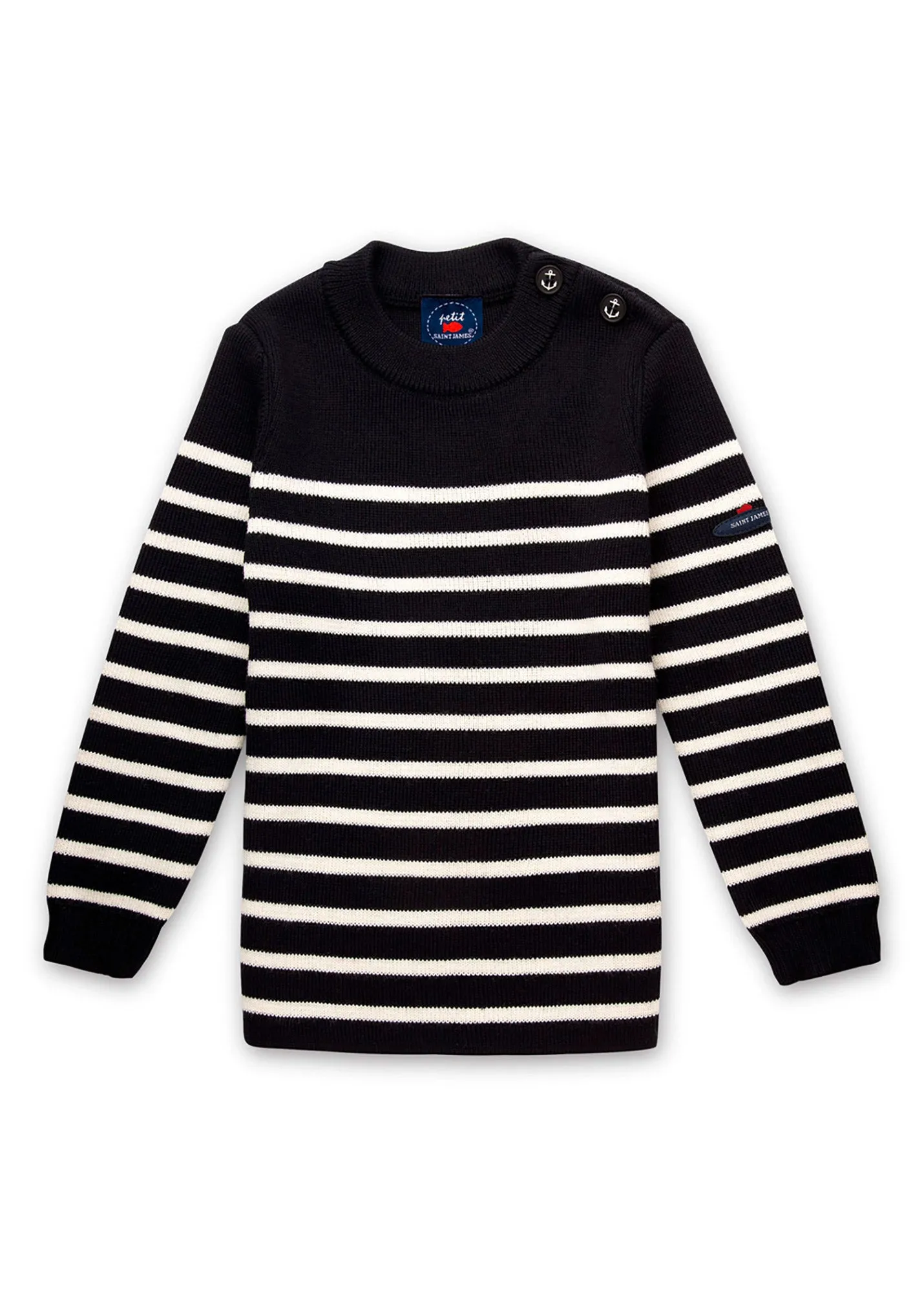 Pull marin ray enfant Moussaillon - en laine mlange (NAVY/ECUME)
