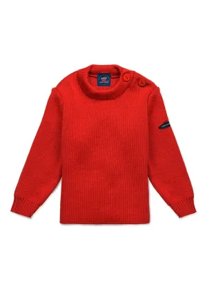 Pull marin uni bb Moussaillon - en laine mlange (ROUGE)