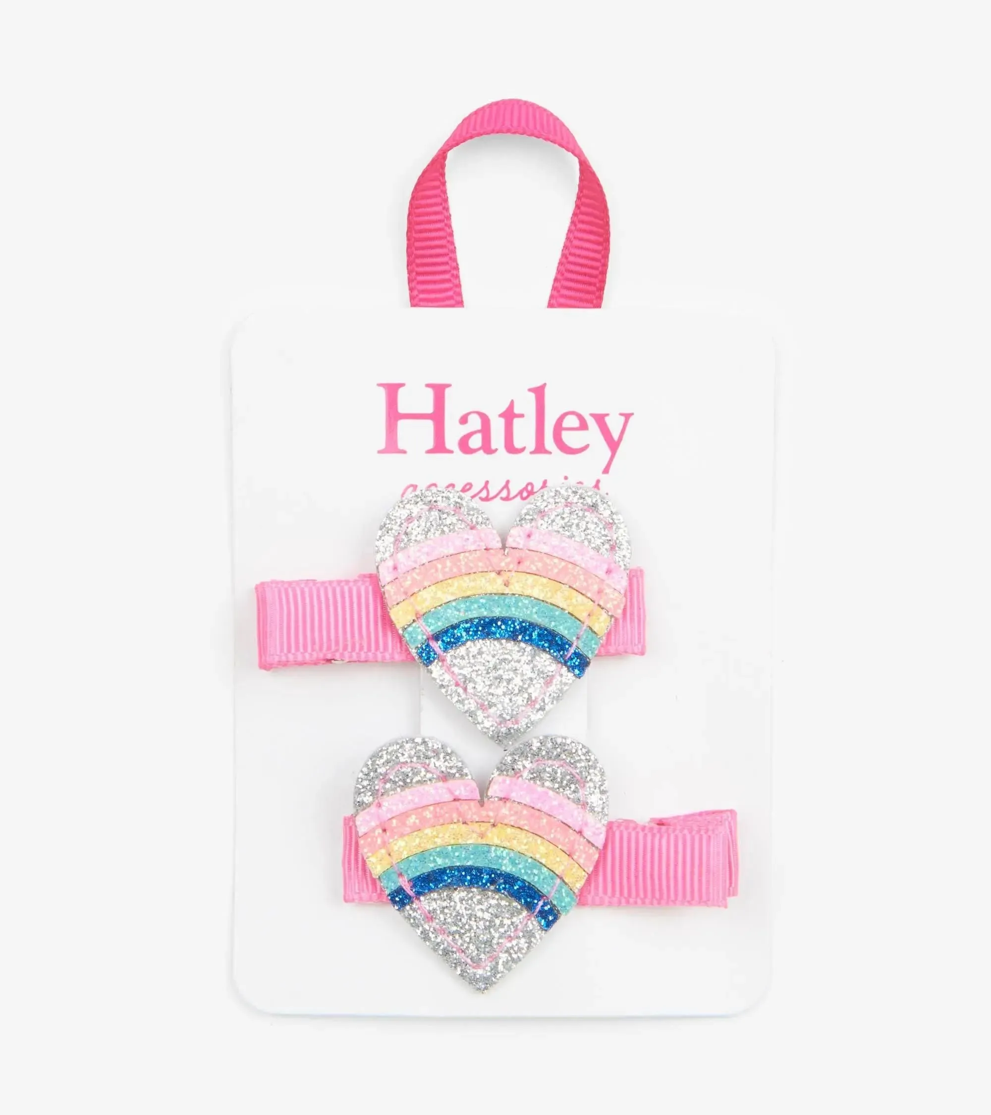 Rainbow Hearts Glitter Hair Clips | Hatley