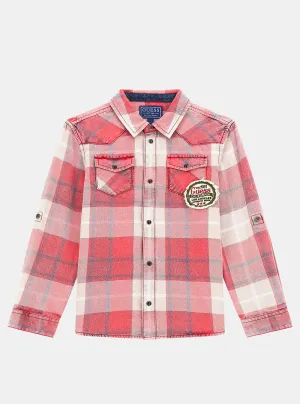 Red Flannel Long Sleeve Shirt (7-16) Guess
