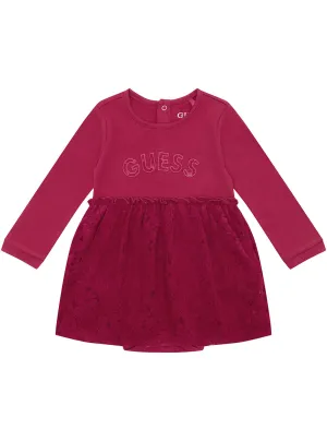 Red Long Sleeve Mini Dress (0-12M) Guess