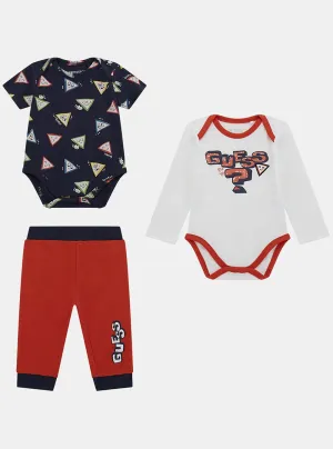 Red White 3 Piece Set (0-12M) Guess