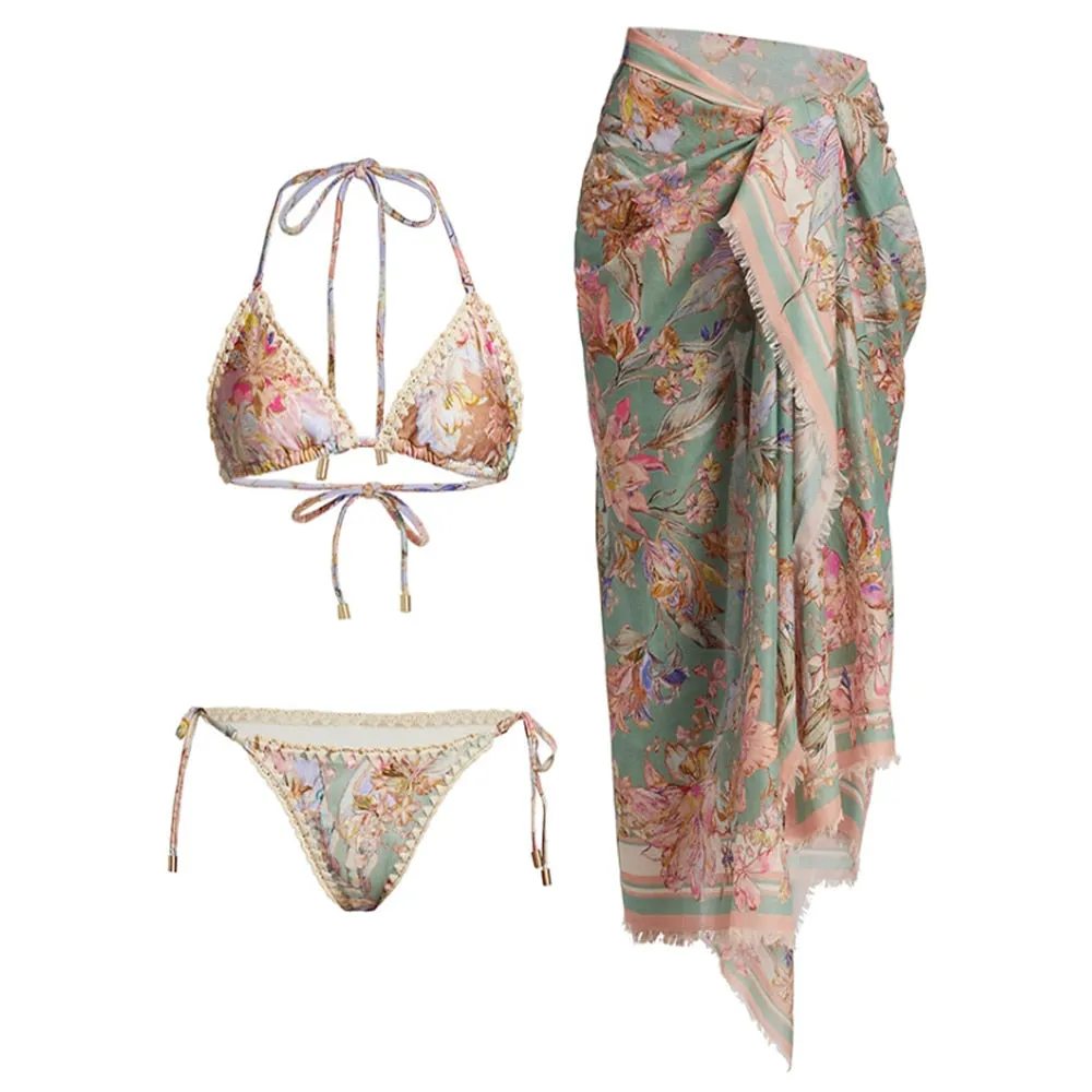 Retro Swimsuit Flower Printed swimwear/Cover up Anna Kay Co