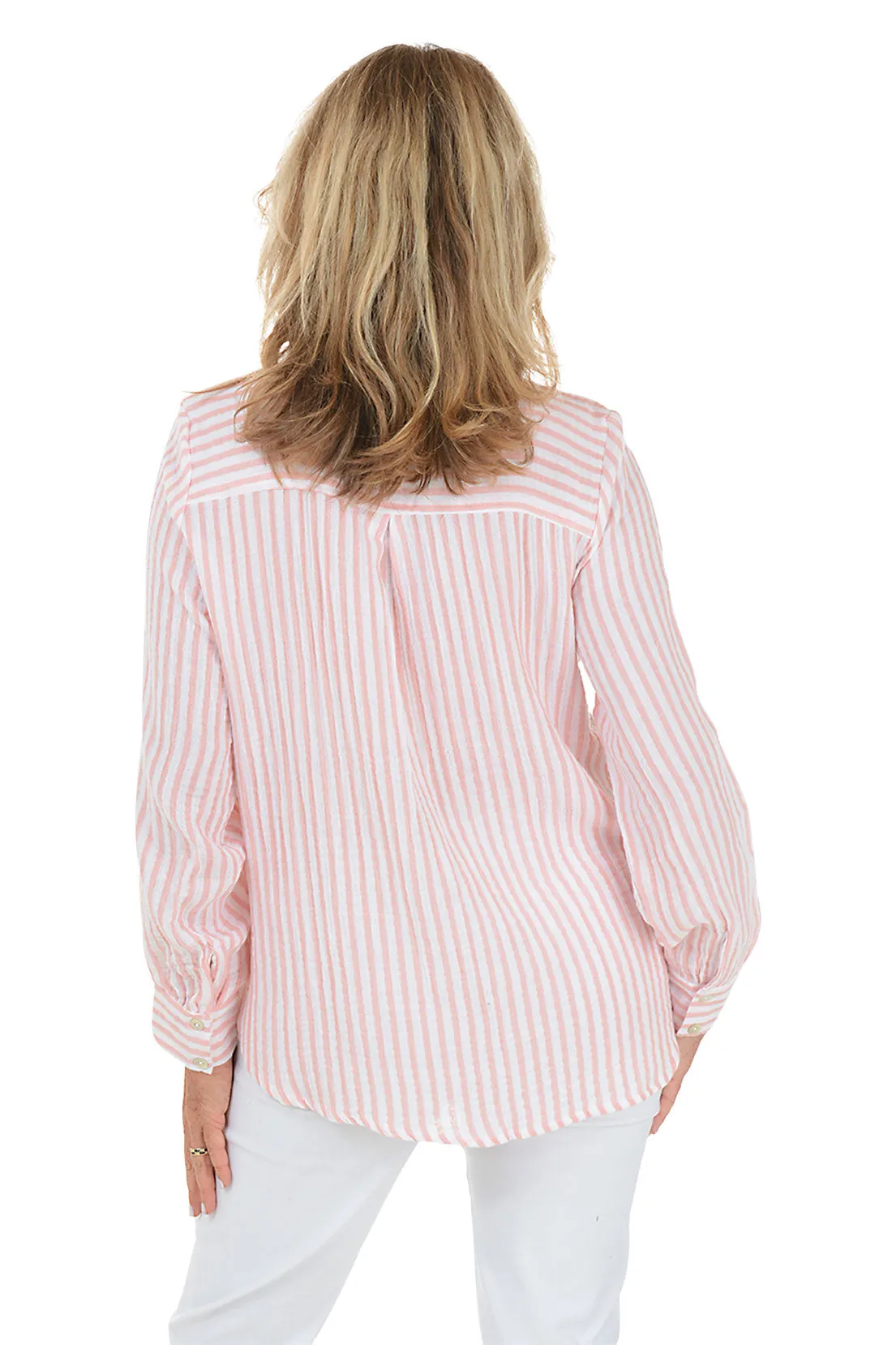 Rose Striped Cotton Gauze Shirt