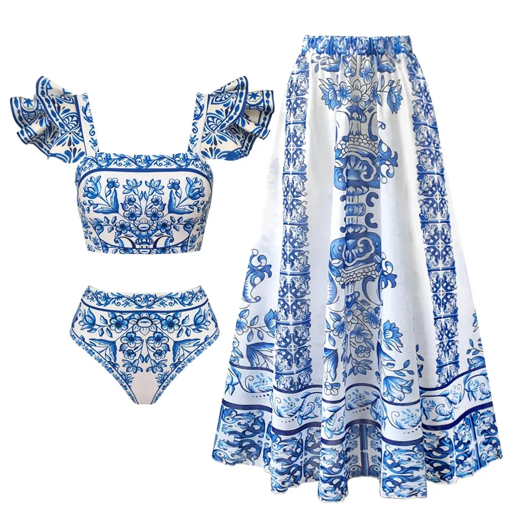 Ruffle Bikini Swimwear with Skirt Anna Kay Co