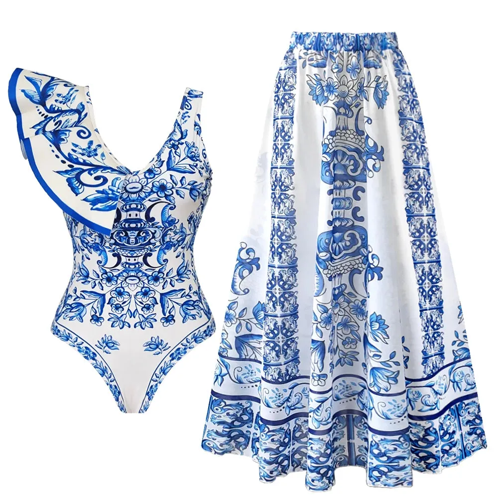 Ruffle Bikini Swimwear with Skirt Anna Kay Co
