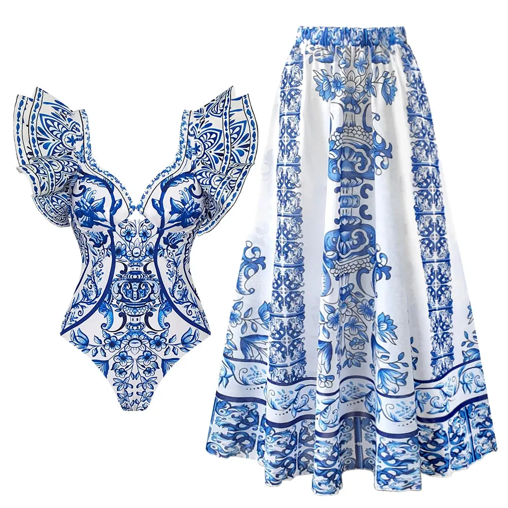 Ruffle Bikini Swimwear with Skirt Anna Kay Co
