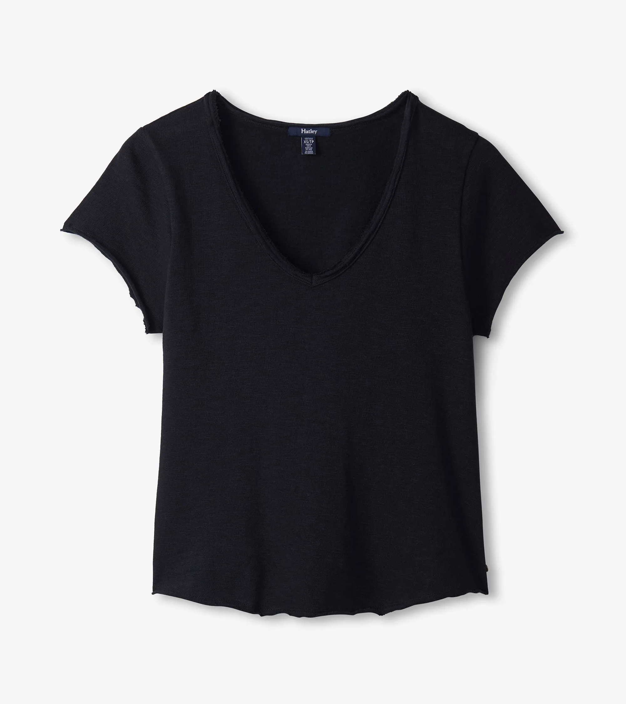 Sadie V-Neck Tee - Black -Hatley