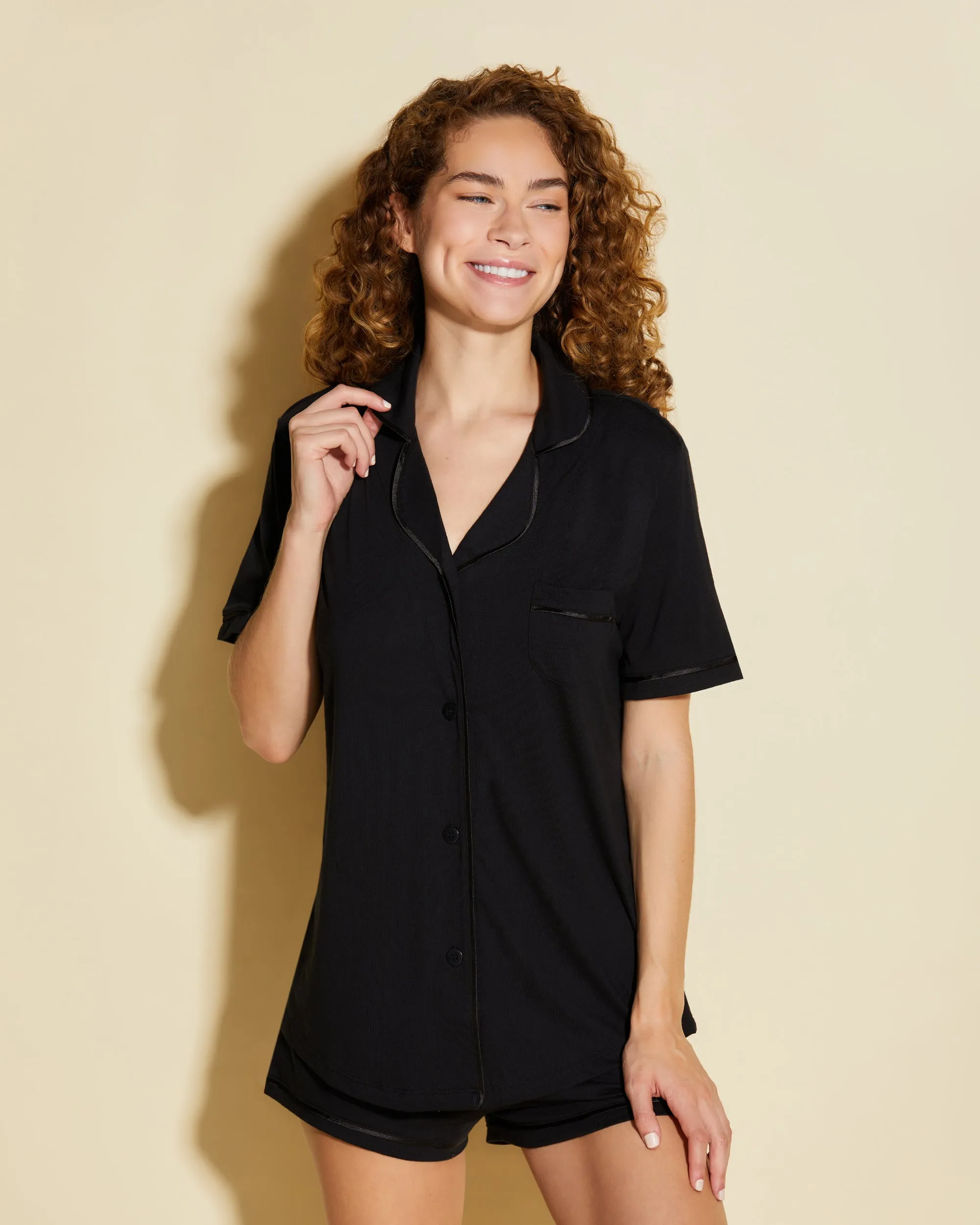 Short Sleeve Top & Boxer Pajama Set Cosabella