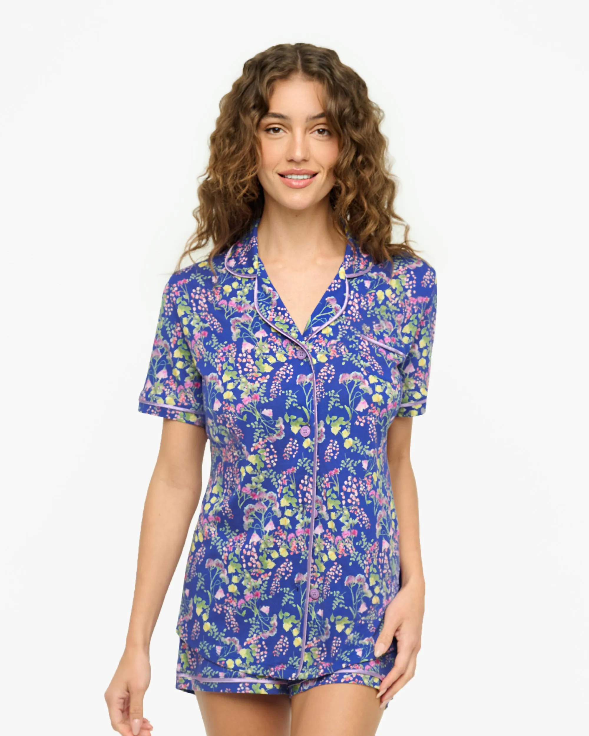 Short Sleeve Top & Boxer Pajama Set Cosabella