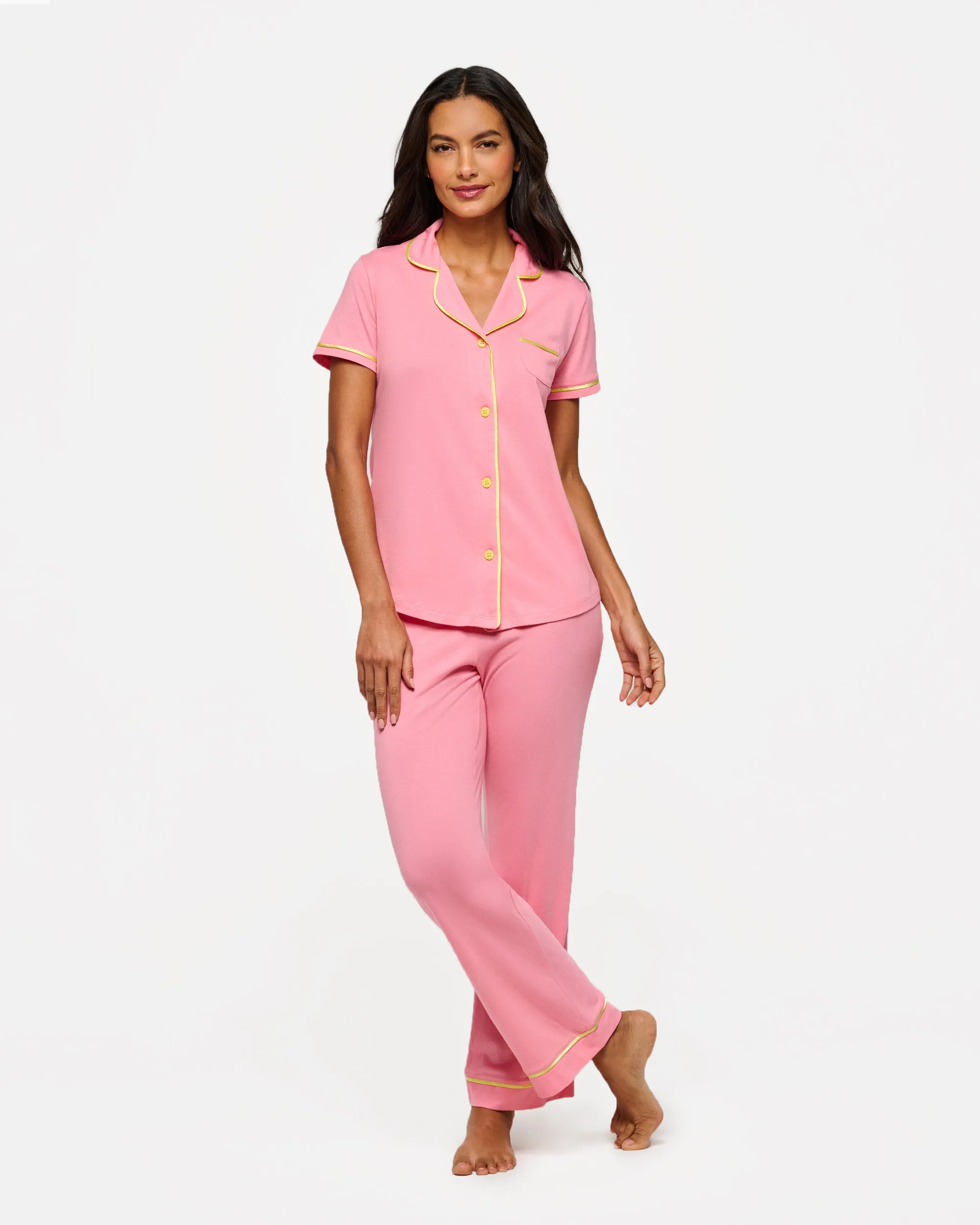 Short Sleeve Top & Pant Pajama Set Cosabella
