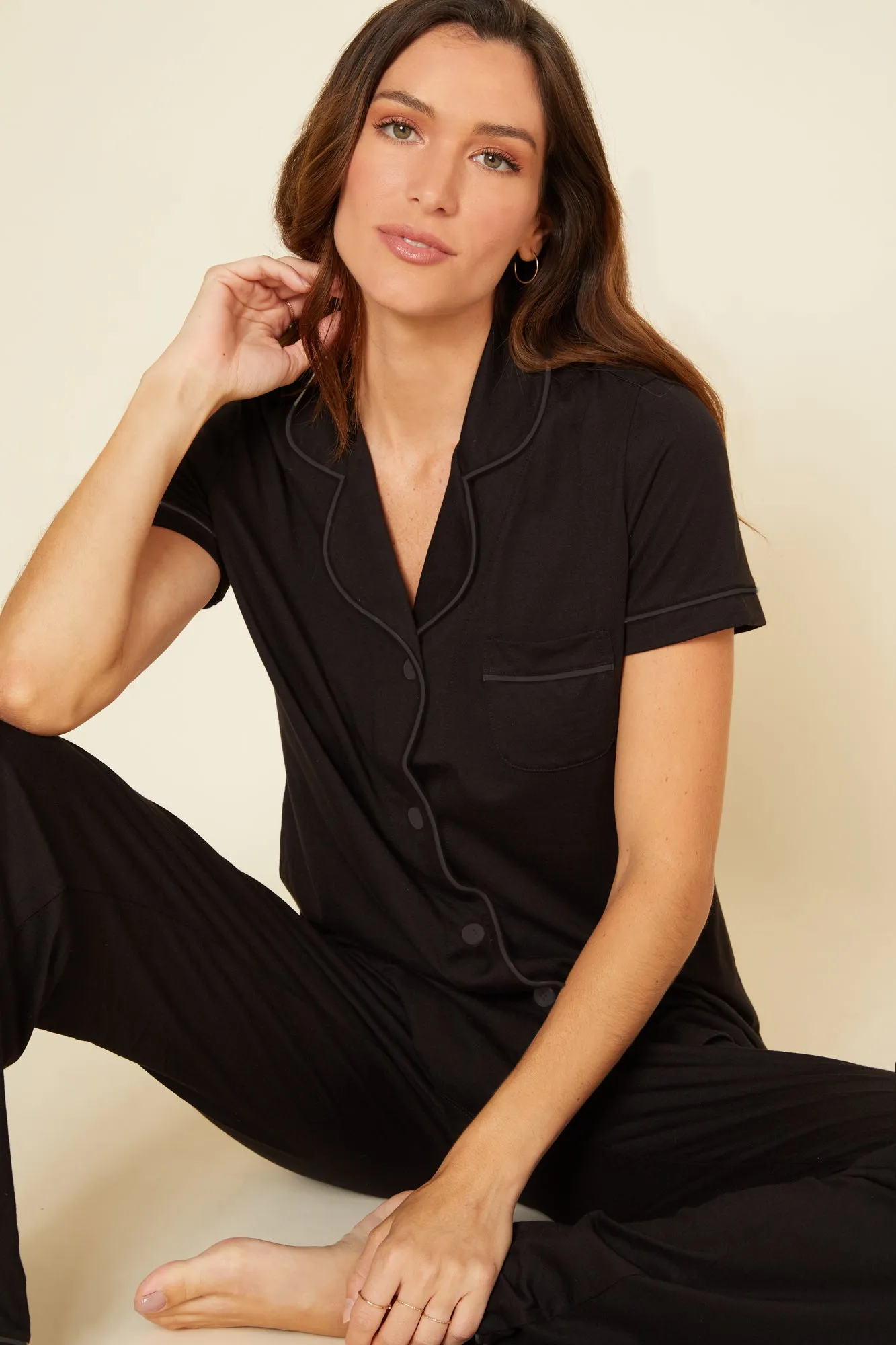 Short Sleeve Top & Pant Pajama Set Cosabella