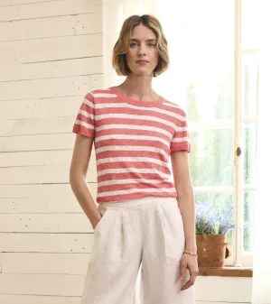 Simone Knit Tee - Coral Stripes -Hatley