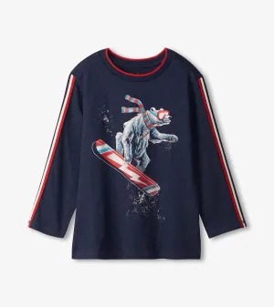 Snowboarding Bear Long Sleeve Tee | Hatley