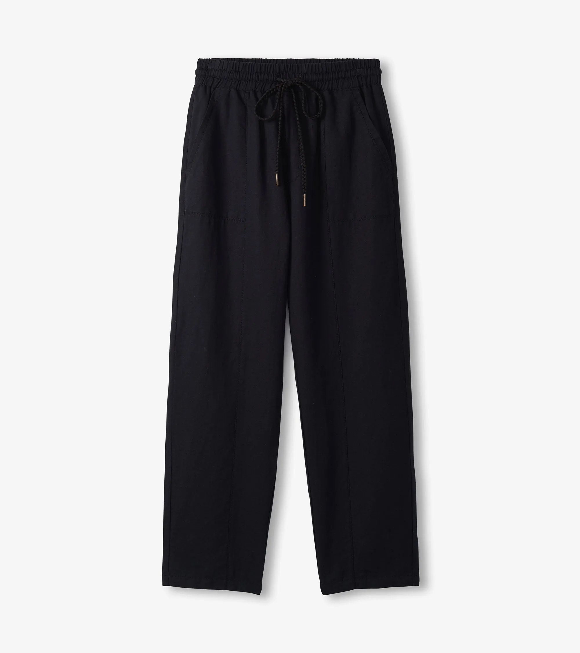 Straight Leg Linen Pants - Black -Hatley