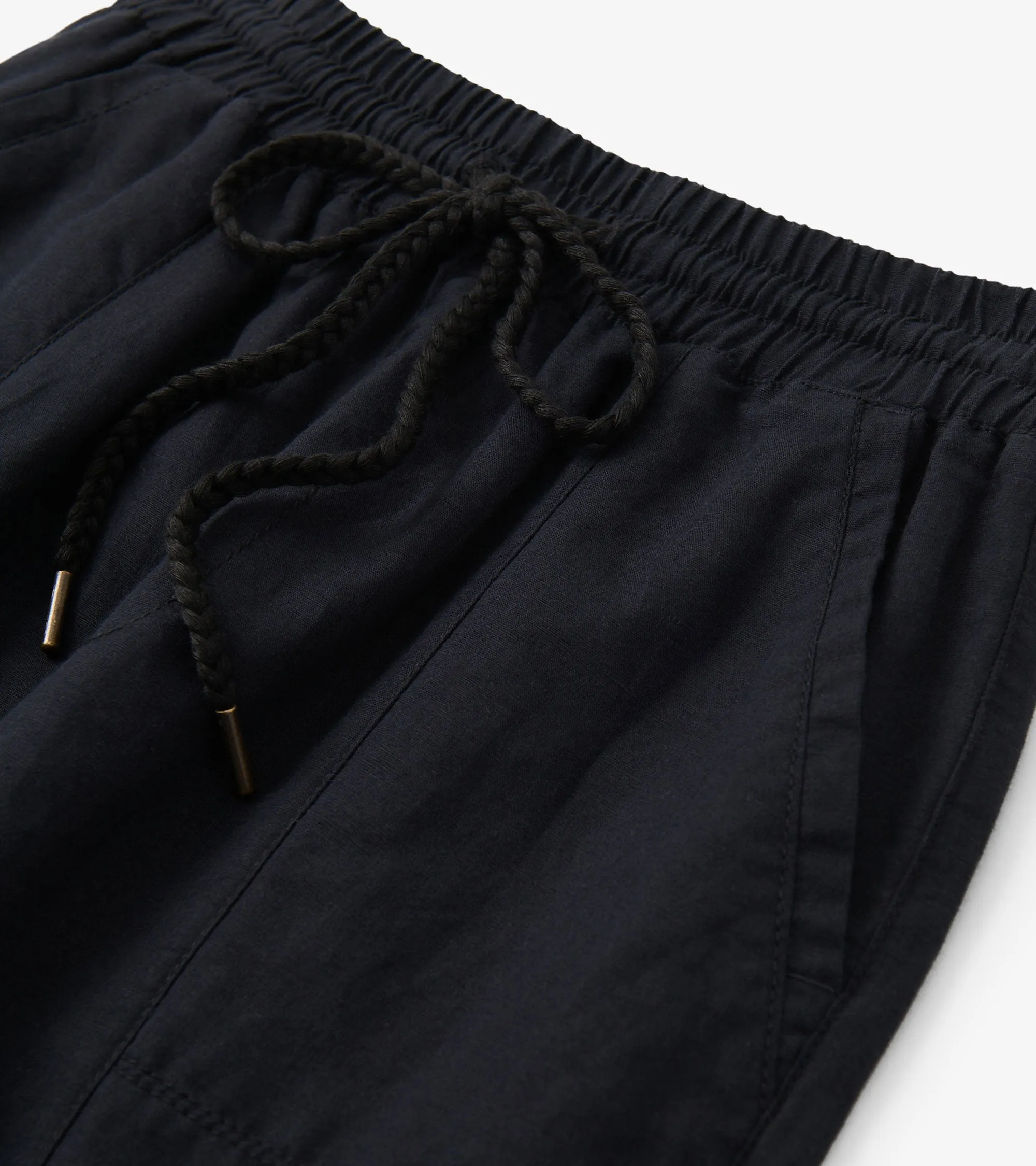 Straight Leg Linen Pants - Black -Hatley