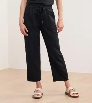 Straight Leg Linen Pants - Black -Hatley