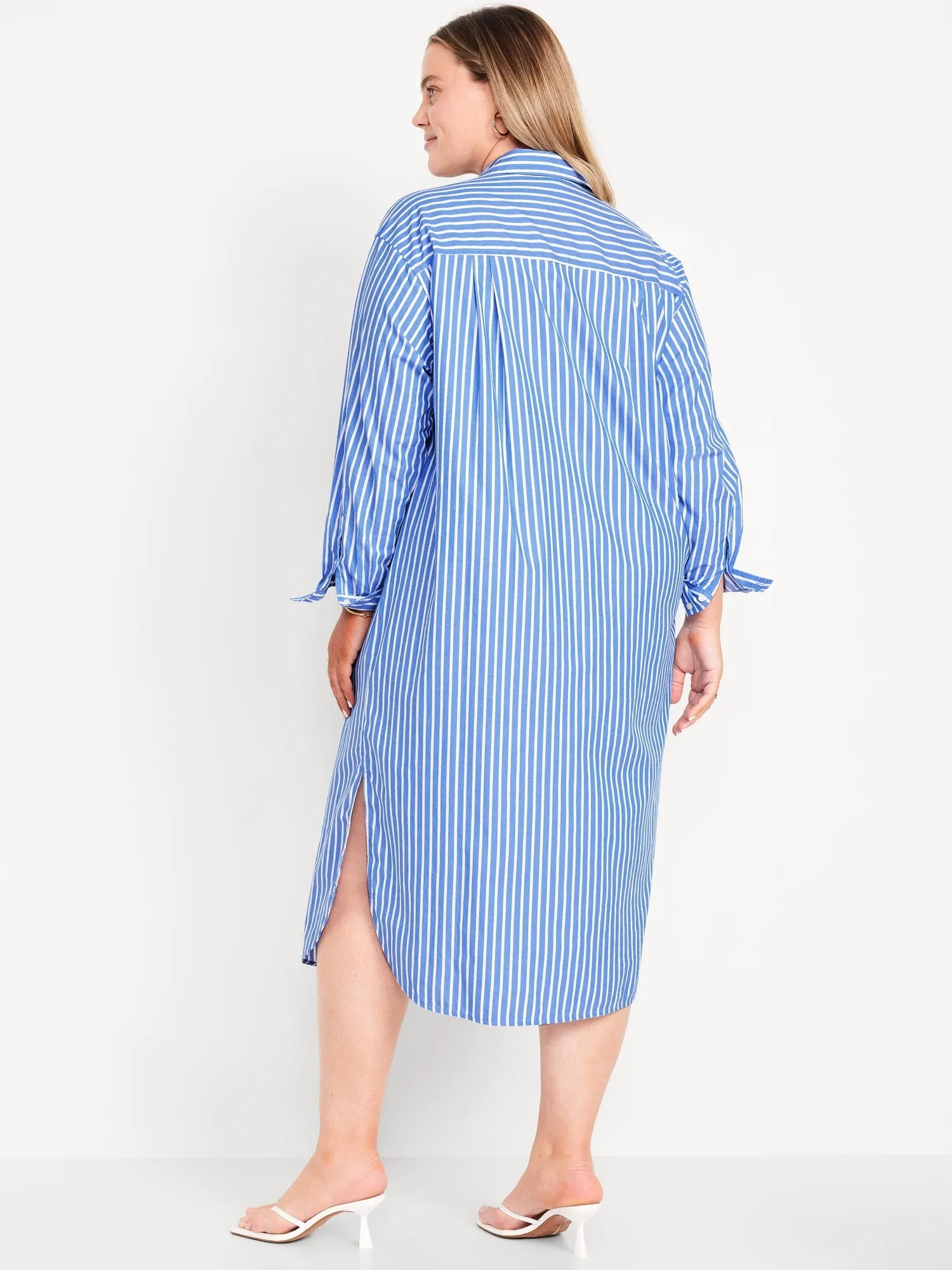 Striped Midi Shirt Dress