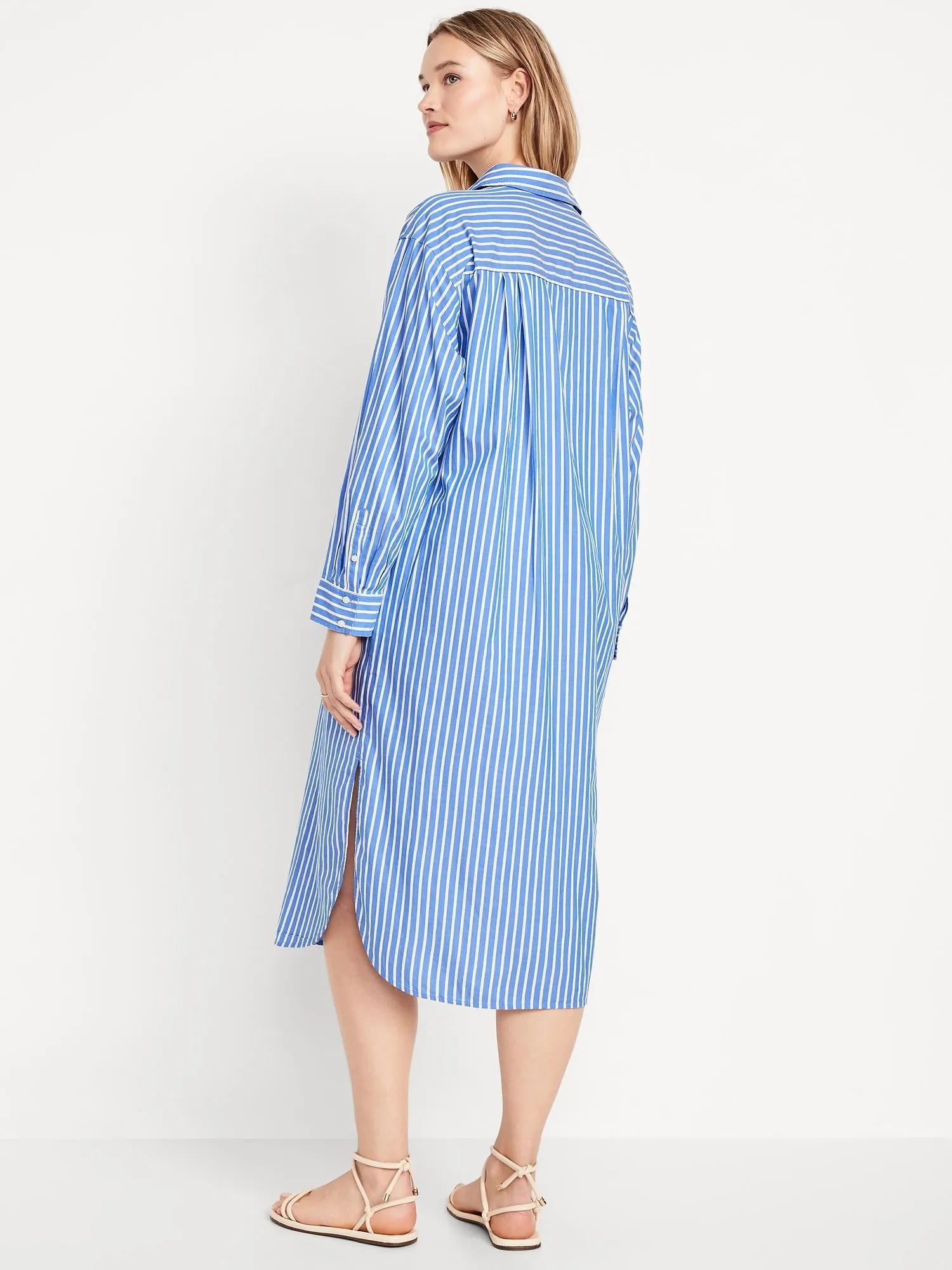 Striped Midi Shirt Dress